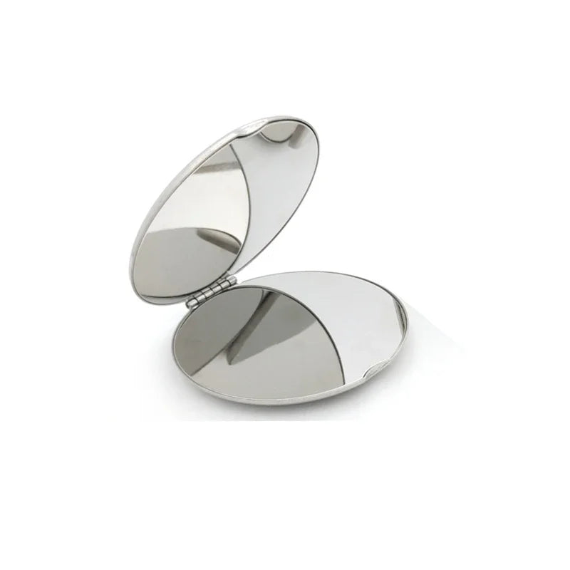 Pocket Makeup Mirror Stainless Steel – Square & Round Compact Makeup Mirror HIP C538-round