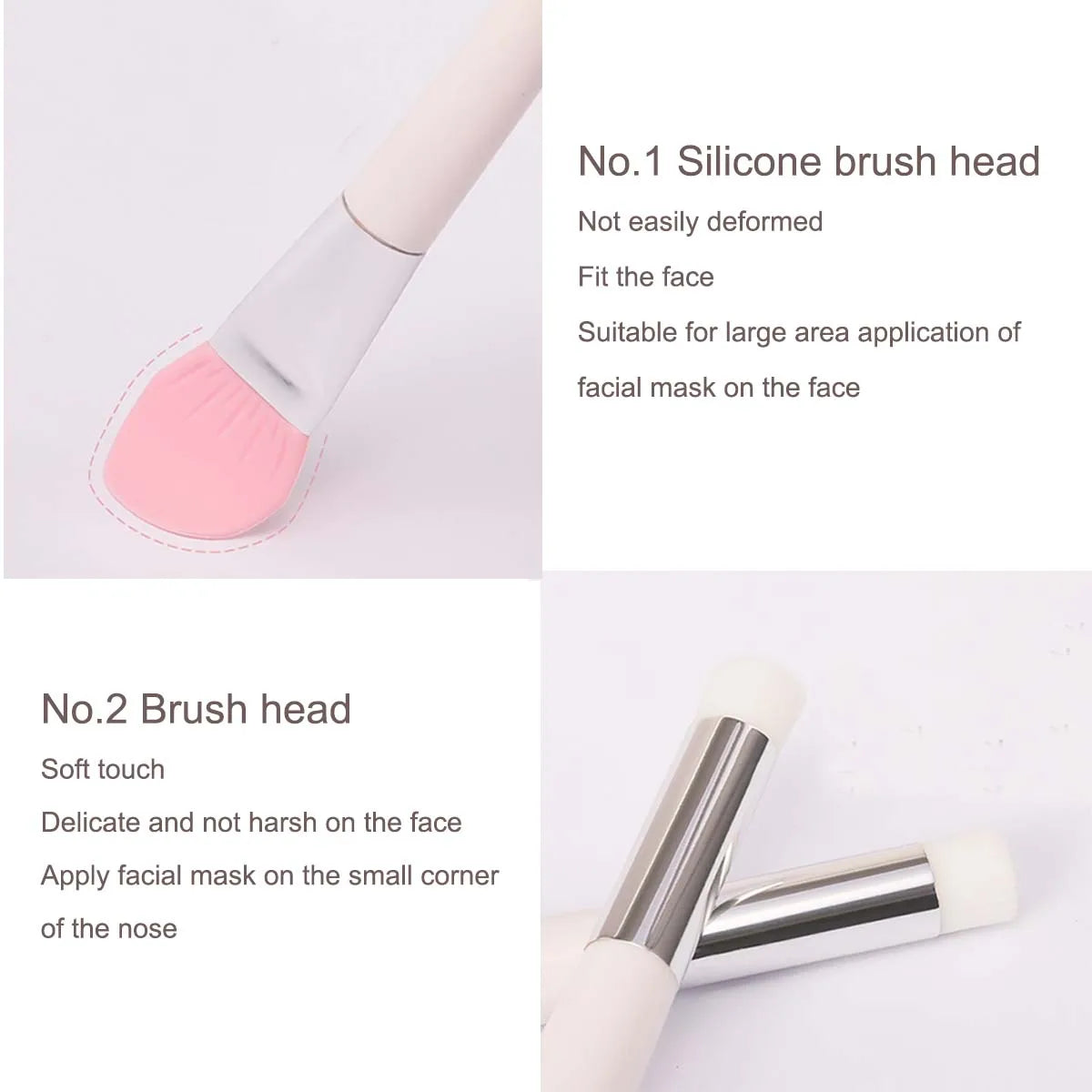Double-Ended Silicone Face Mask Brush – Dual-Head Tool Silicone Mask Brush HIP
