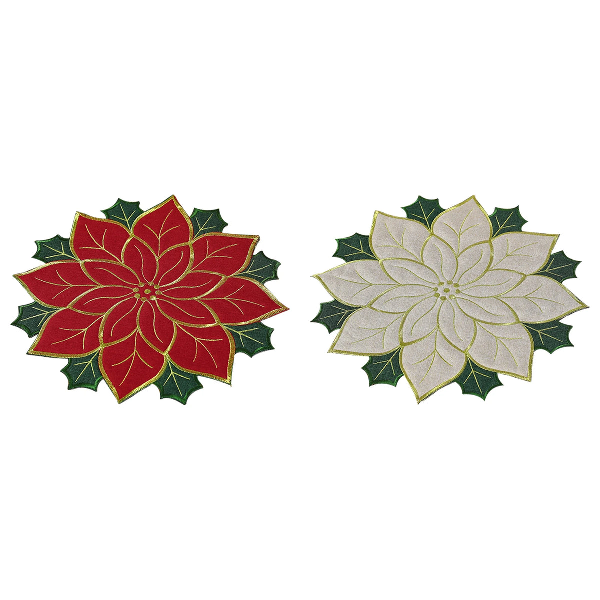 Christmas Holly Leaf Red Fruit Meal Mat Limited Edition Red with Green Insulation Mat Decorative Plate Mat Christmas HIP
