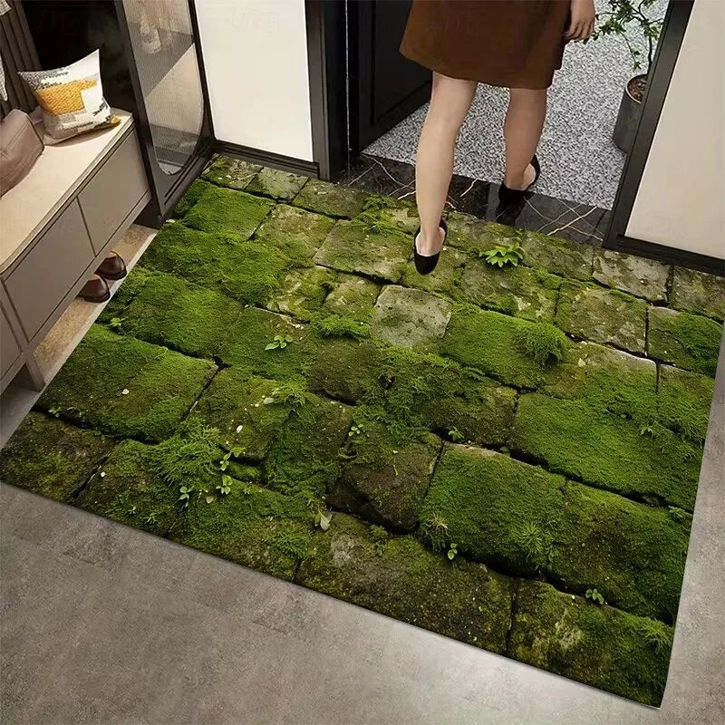 Green Moss Stone Doormat – Anti-Slip Indoor Outdoor Rug Entryway Door Mat HIP