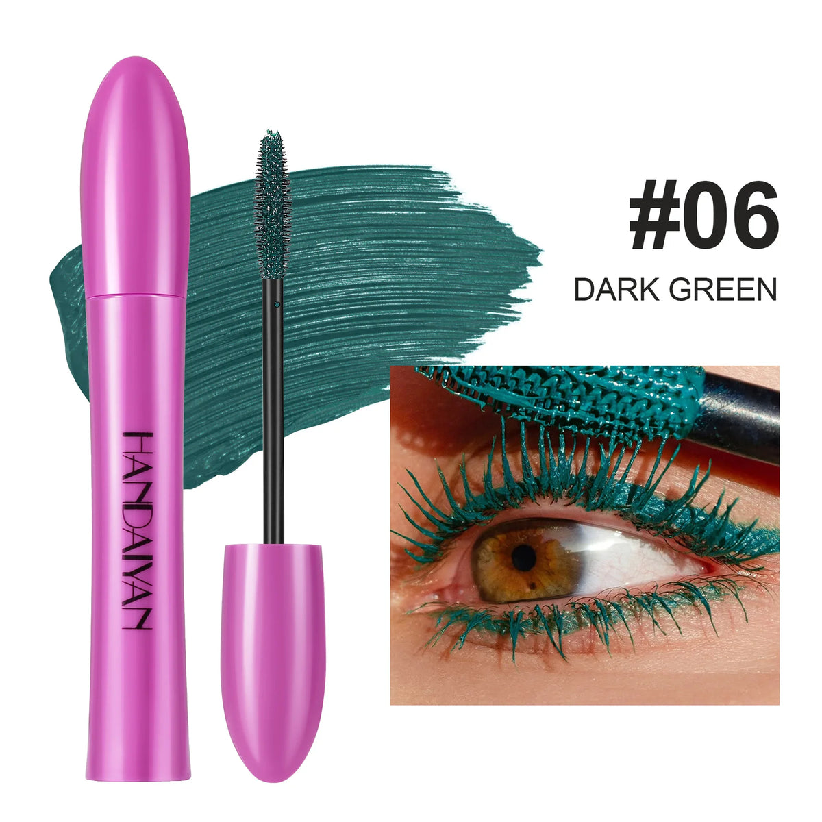 Handaiyan Colorful Waterproof Mascara – 10 Shades | HIP Colorful Mascara HIP 06 DARK GREEN
