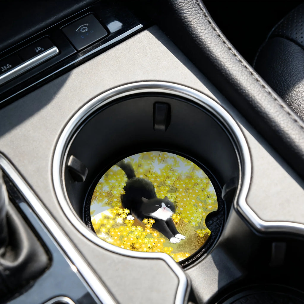 Set of 2 Non-Slip Car Cup Holder Pads with Finger Grooves Car Cup Holder Pad HIP