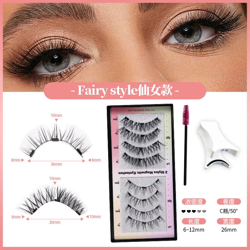 3D Natural Magnetic Eyelashes,With 5 Magnetic Lashes Shipping Box Eyelashes Handmade False Gift Reusable Support Drop Magne T6N2 HIP 19 CN