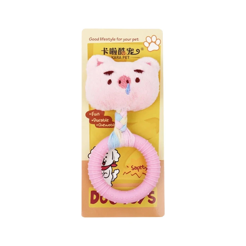 Bite Resistant Rubber Dog Toys TPR Dog Interactive Toys Fun Relaxation for Small Medium-sized Dog Interactive Teeth Grinding Toy HIP Pink Piglet