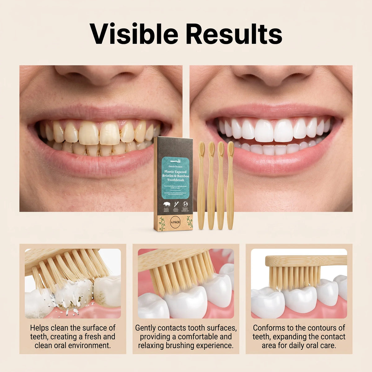 Mint Tooth Cleaning Powder & Bamboo Toothbrush Set – 50g Oral Care Set HIP