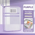 A4 Mesh Zipper Stationery Organizer Bag – 3-Layer Storage Stationery Organizer Bag HIP 33CM purple