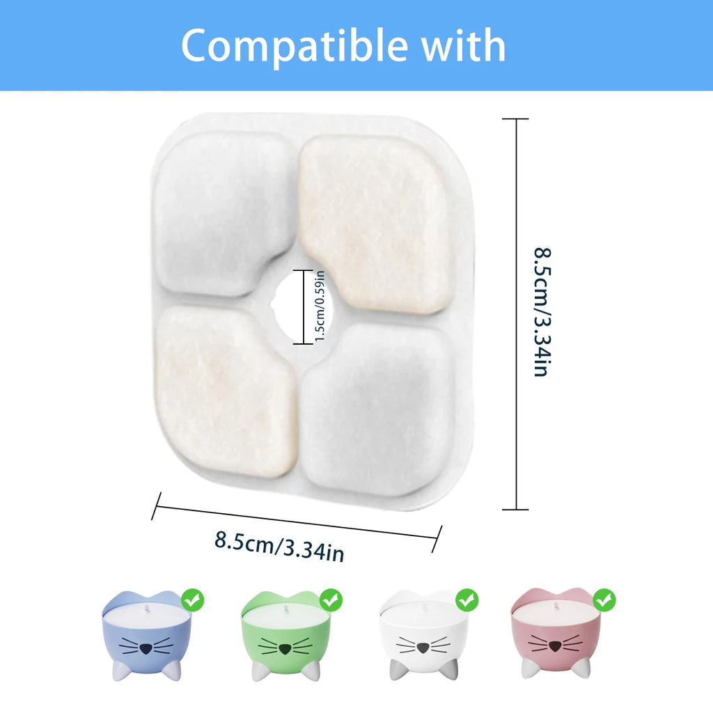 6-24pcs Pet Water Fountain Replacement Filters Cat Water Drinking Fountain Triple Filtration System for PIXI Water Dispenser HIP
