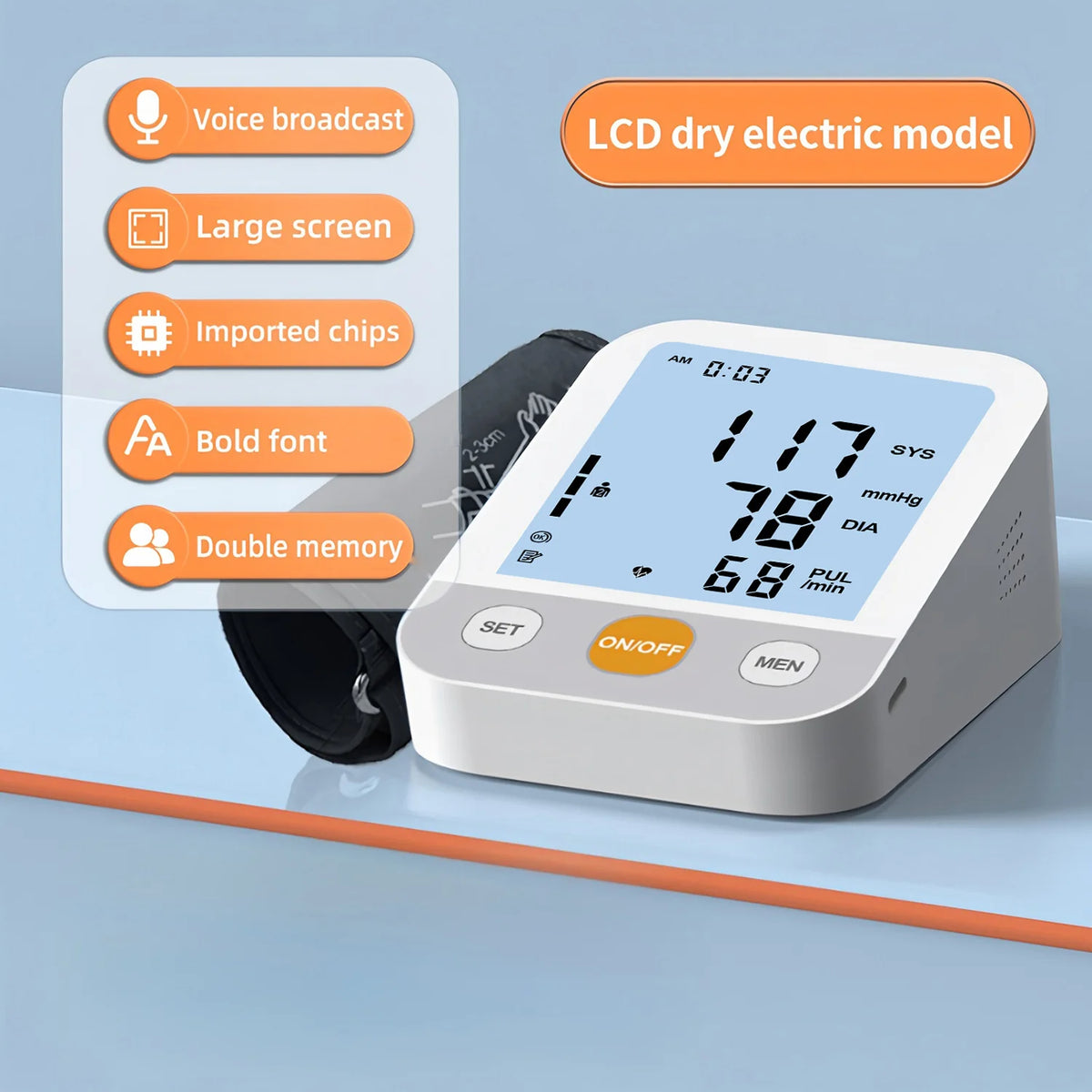 Fireurus Arm Digital Blood Pressure Monitor – Voice & Backlight Blood Pressure Monitor HIP