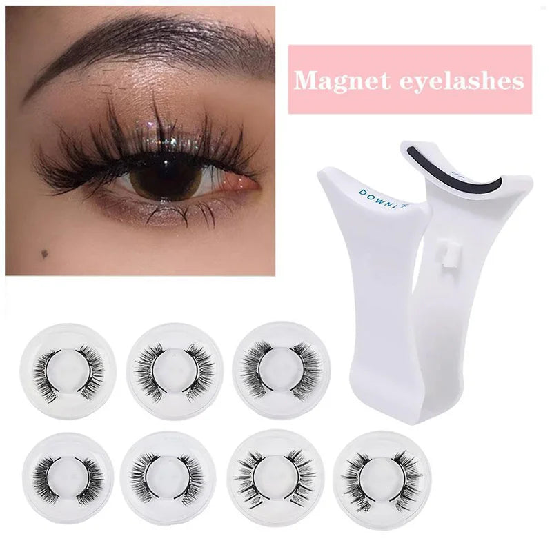 Magnetic Eyelashes Handmade 3D Natural Magnetic False Eyelashes Reusable Magnetic Eyelashes Tweezers Set Wholesale HIP
