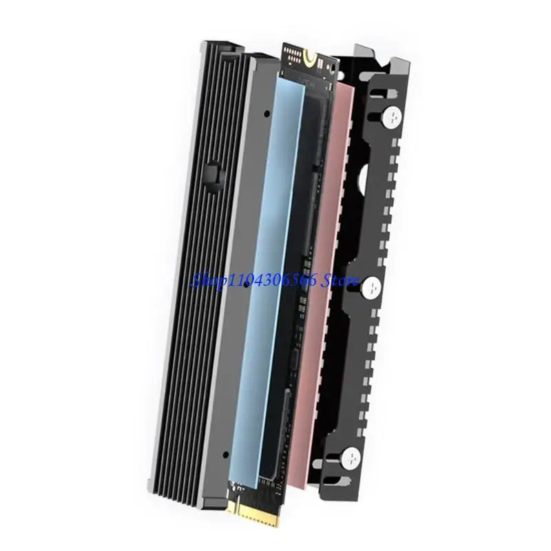 M.2 22110 NVMe SSD Aluminum Heatsink with Thermal Pad SSD Heatsink HIP
