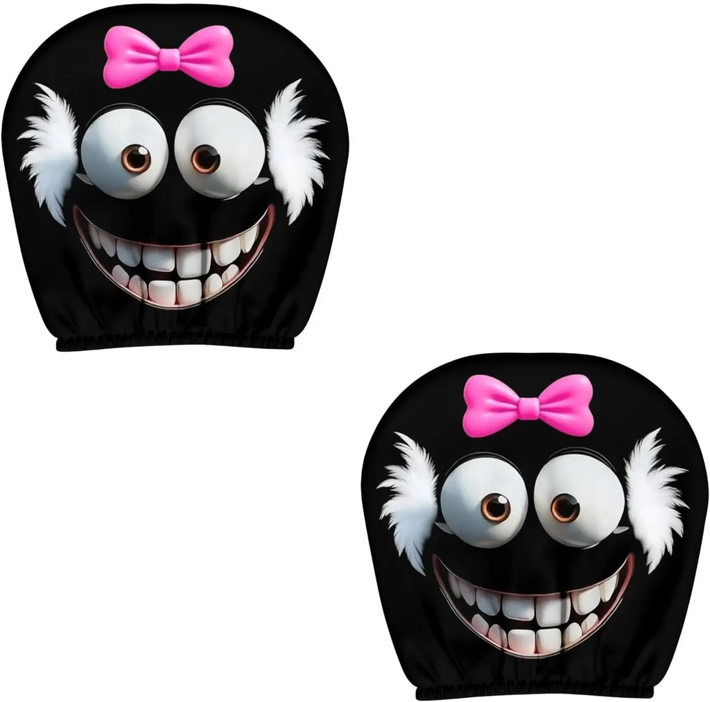 Funny Cartoon Spooky Eyes Car Headrest Covers – 2-Pack Car Headrest Covers HIP 1