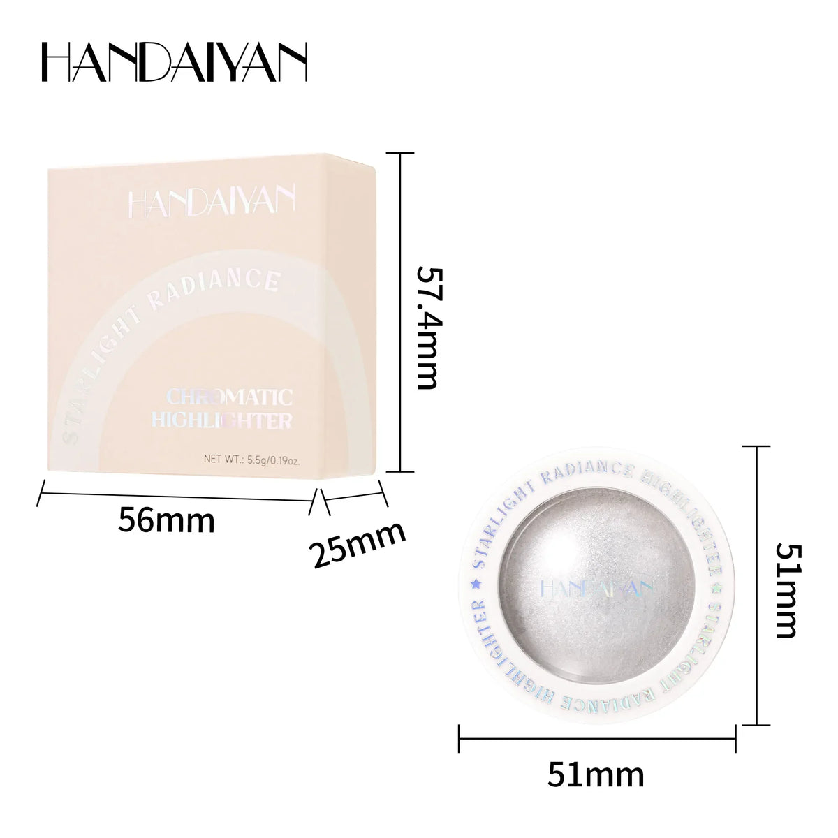 HANDAIYAN Shimmer Highlighter Bouncy Cream Glow & Contour Cream Highlighter HIP