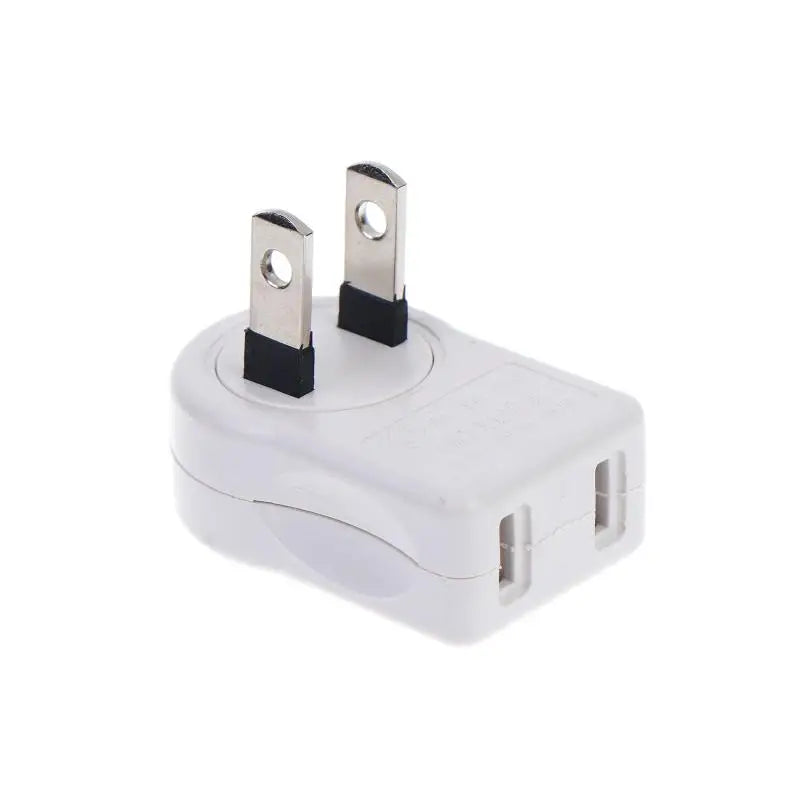 90° Rotatable 2-Pin Foldable Travel Plug Adapter – 110–250V Travel Plug Adapter HIP Horizontal