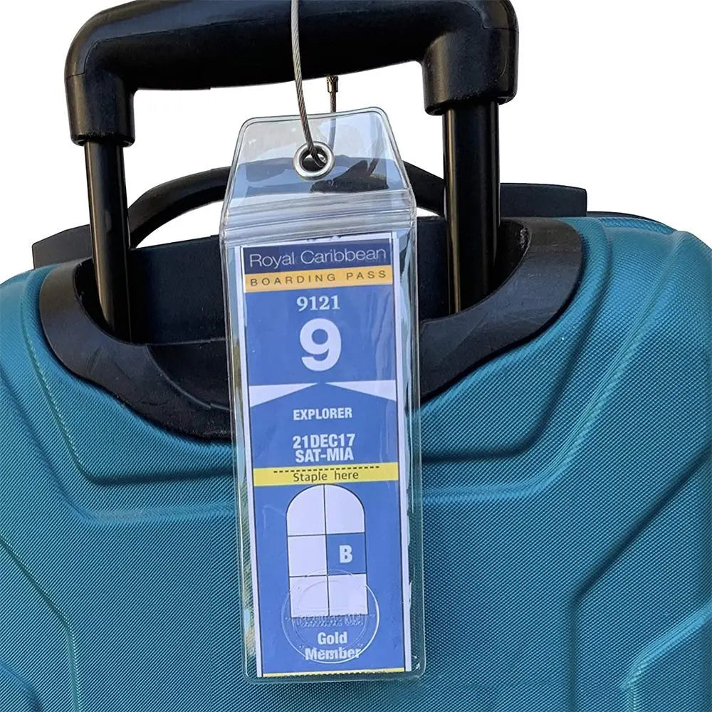 Cruise Luggage Tag Holders with Steel Loops – 4-Pack Luggage Tag Holders HIP