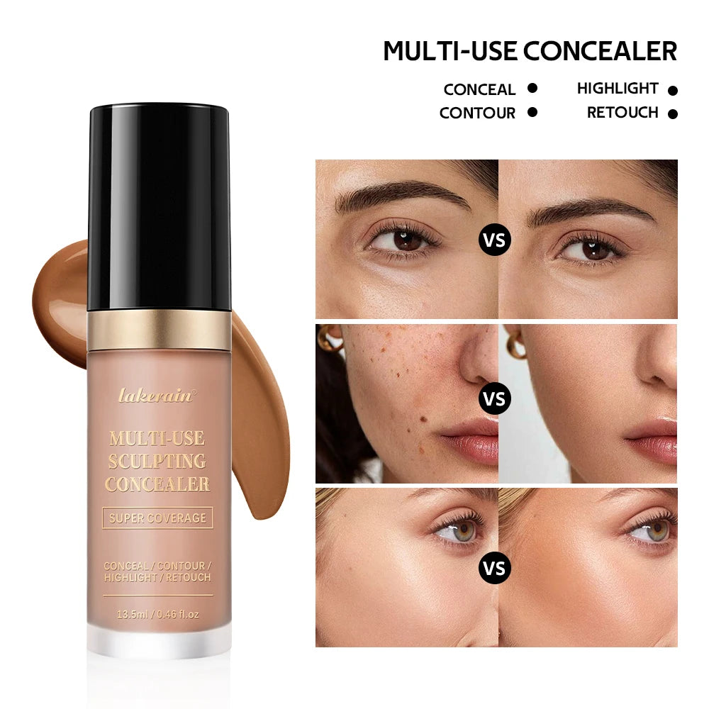 Long-lasting Coverage Concealer Matte Foundation Multi-Use Cream Oil Free Highlight and Retouch Face Makeup Products for Women HIP