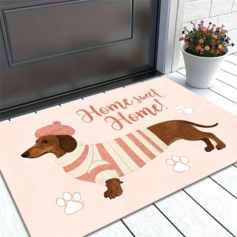 Dachshund Welcome Doormat – Non-Slip Dog Entrance Rug Decorative Doormat HIP