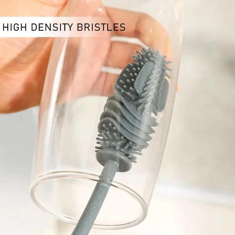 Long Handle Silicone Bottle Brush – Cup & Glass Scrubber Bottle Cleaning Brush HIP