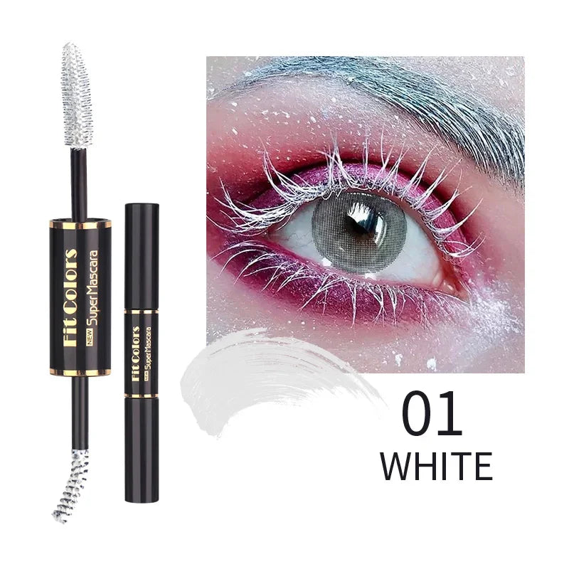 5Color Double Head Mascara Waterproof Fast Dry Eyelashes Curls Extension Make-Up Eyelashe Blue Purple Black White Coffee Mascara HIP 01