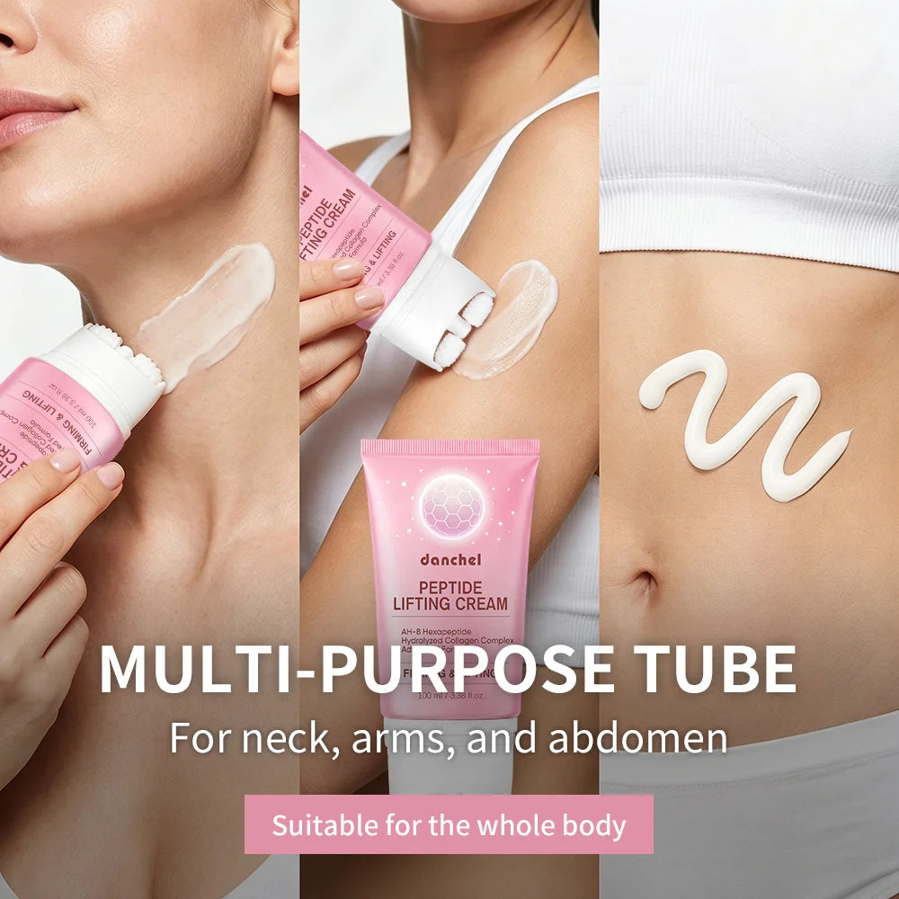 AH-8 Hexapeptide Neck Firming Cream Dual Roller Massage Anti Wrinkle Tightening Sagging Skin Long Lasting Hydration Skincare HIP