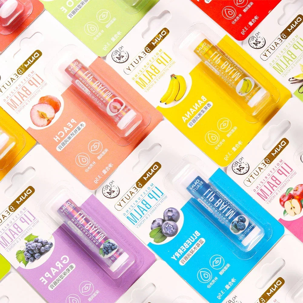 Fruit Lip Balm Winter Fashion Moisturizing Lip Oil Long-Lasting Clear Transparent Natural Aloe Lipstick Lip Care Lipstick Makeup HIP