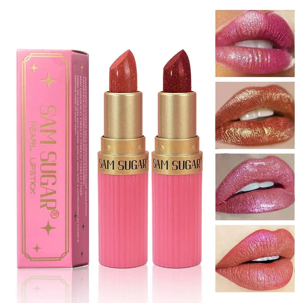 SAM SUGAR Metallic Glitter Lipstick – Shimmer & Waterproof Metallic Glitter Lipstick HIP