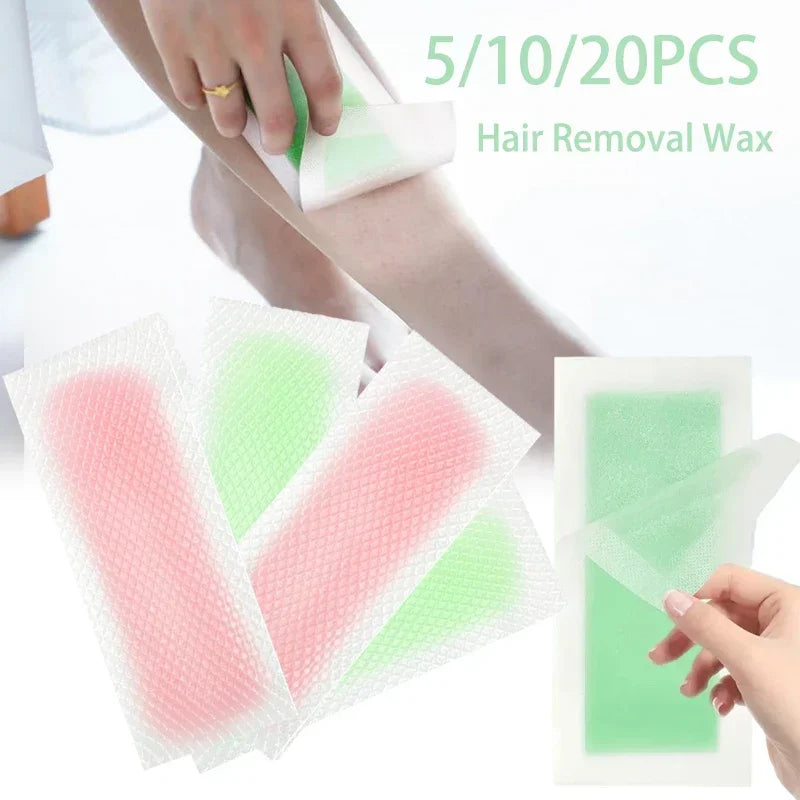 5/10/15/20stick Professional Hair Removal Wax Strips for Summer Depilation Double Sided Cold Wax Paper for Leg Body Face Useful HIP