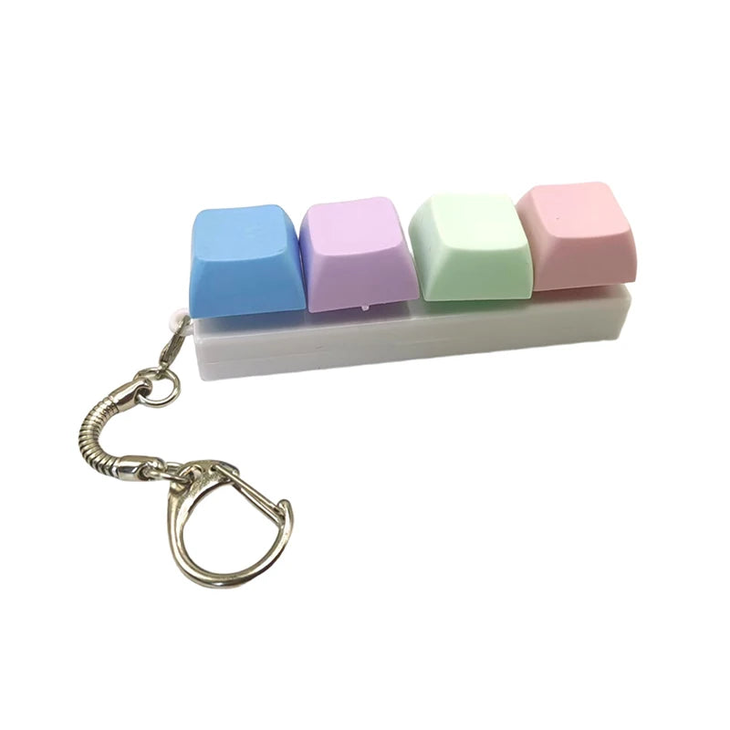 Macaron Keyboard Keychain – Mini Fidget Toy Pendant Novelty Keychain Toy HIP one size D