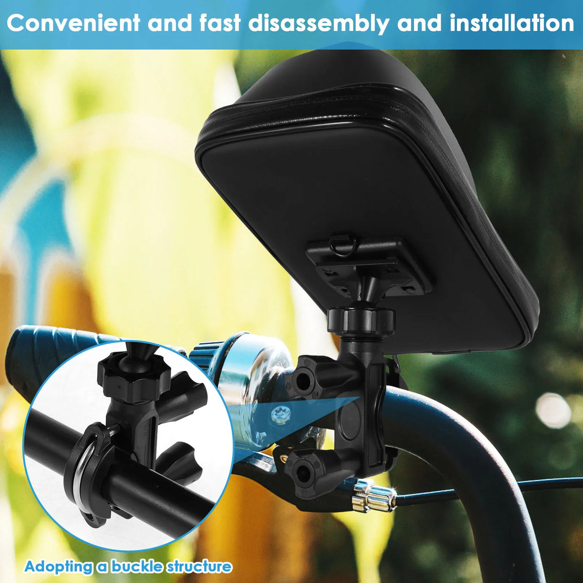 360° Waterproof Motorcycle Phone Holder Bag | Handlebar Pouch Motorcycle Phone Mount HIP