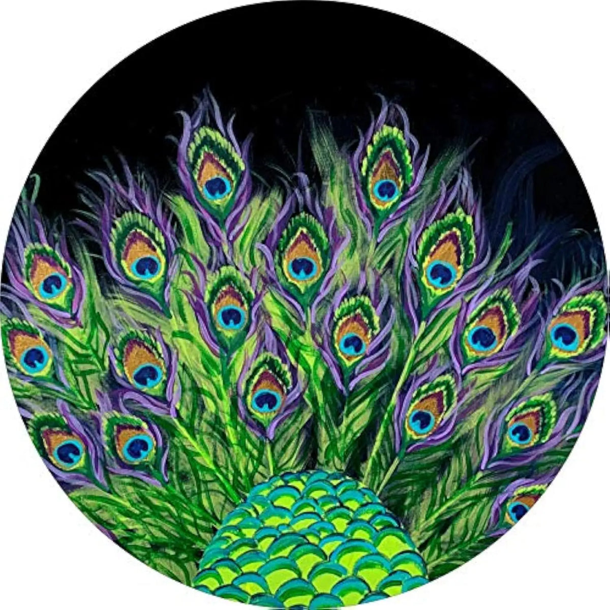 Peacock Feather Spare Tire Cover – Waterproof, Fits 14–17" Spare Tire Cover HIP Acquiesce 17 in