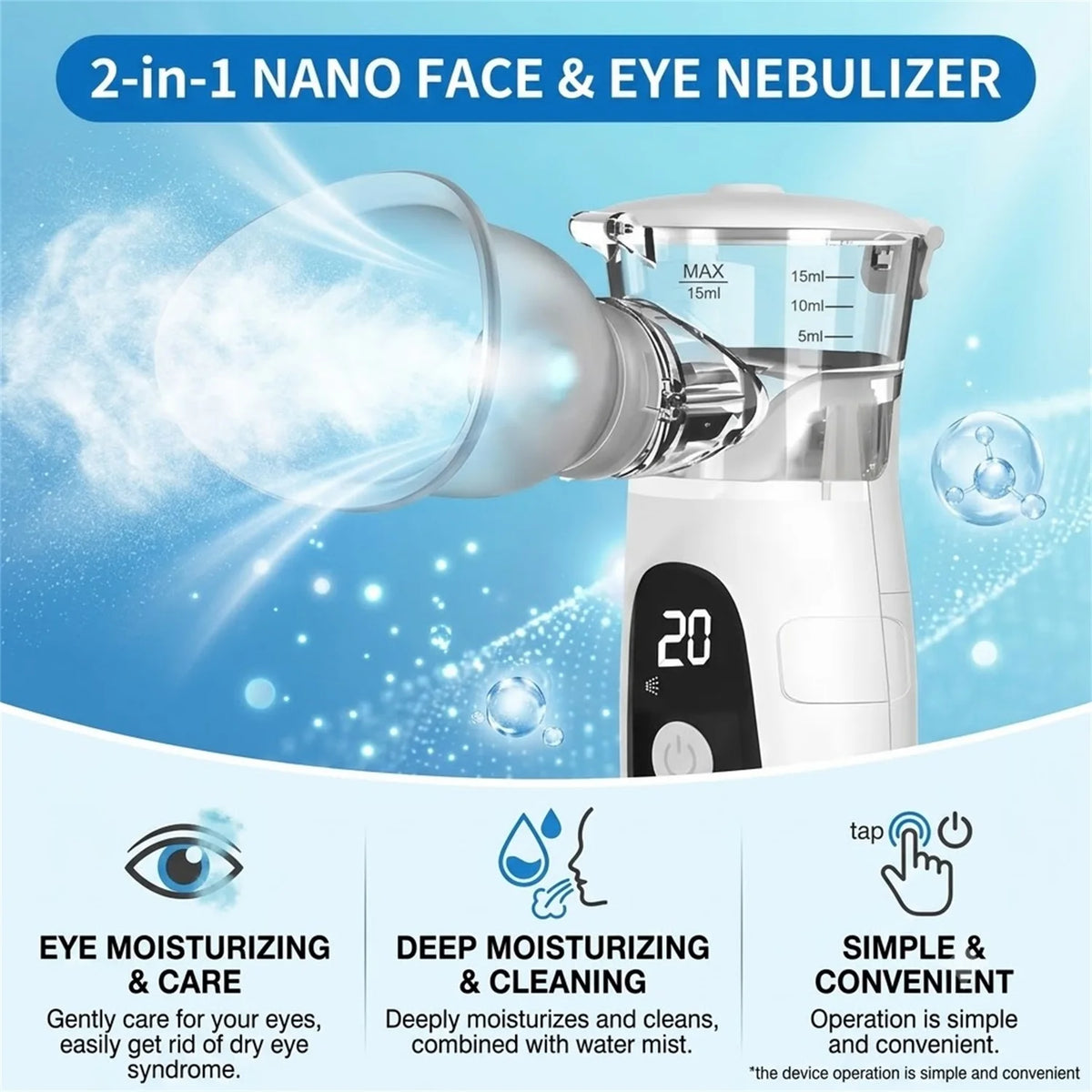 Fireurus Handheld Eye Steamer Nebulizer & Face Moisturizer Eye Steamer Device HIP