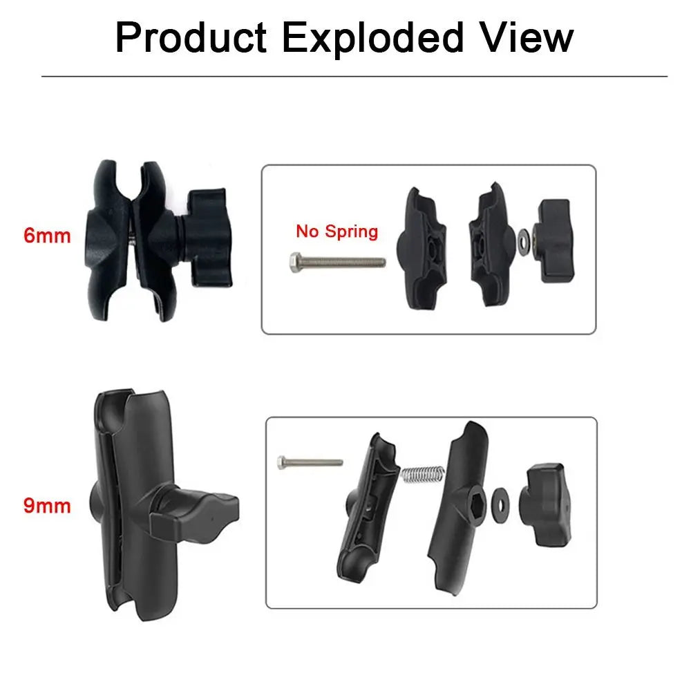 Aluminum Alloy Double Socket Arm 1" Ball Head Mount Adapter Camera Mount Arm HIP