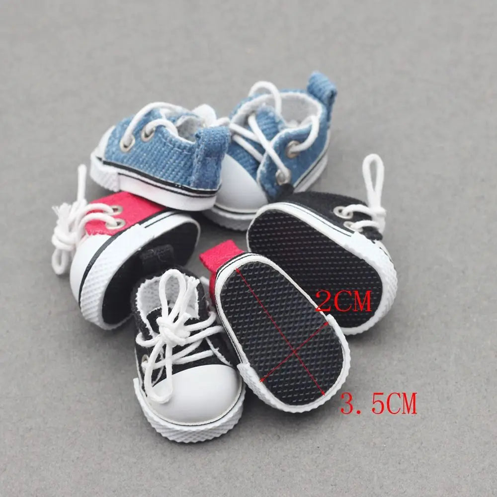 Handmade Canvas Shoes for 17cm BJD Dolls – DIY Accessories Doll Accessories HIP
