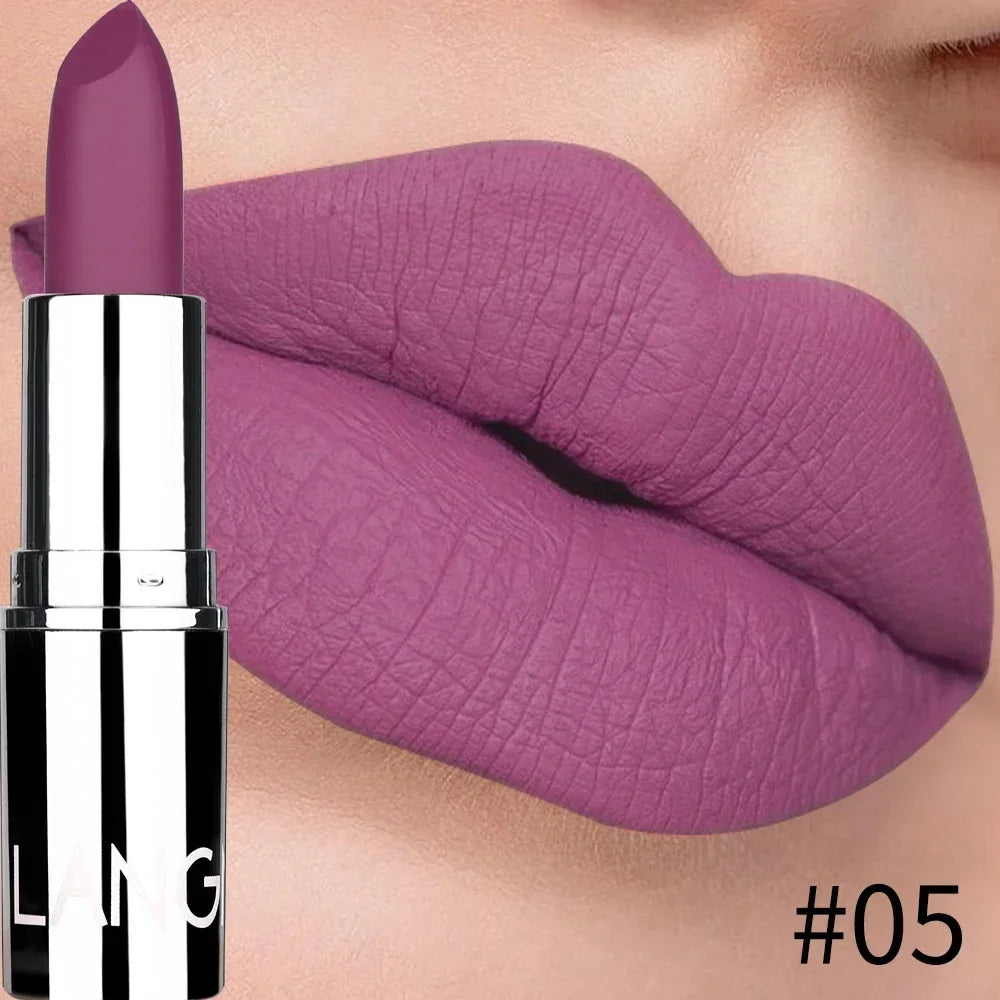 8 Colors Matte Bullet Lipstick Waterproof Long-Lasting Velvet Lipstick Easy To Wear Nude batom Nutritious Makeup HIP 05