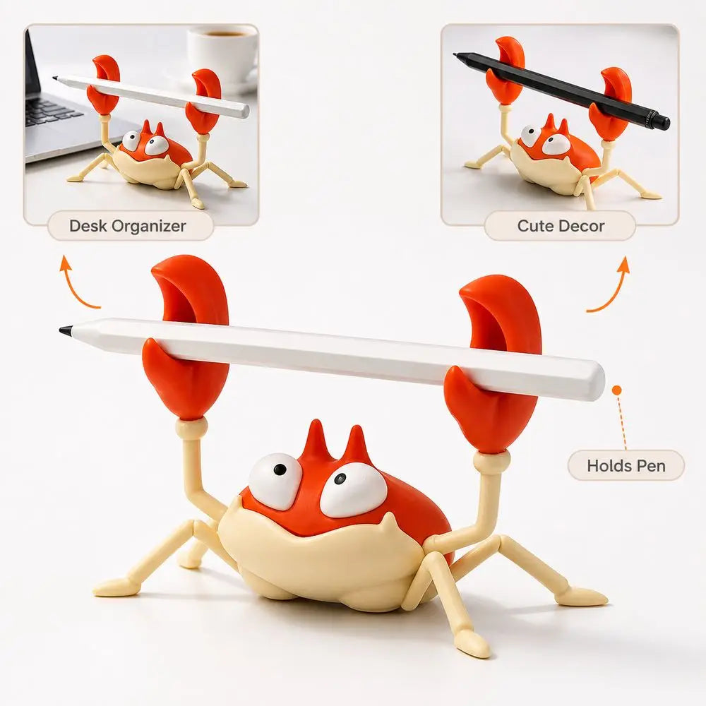 Weightlifting Crab Pen Holder – Novelty PLA Desk Organizer Novelty Pen Holder HIP