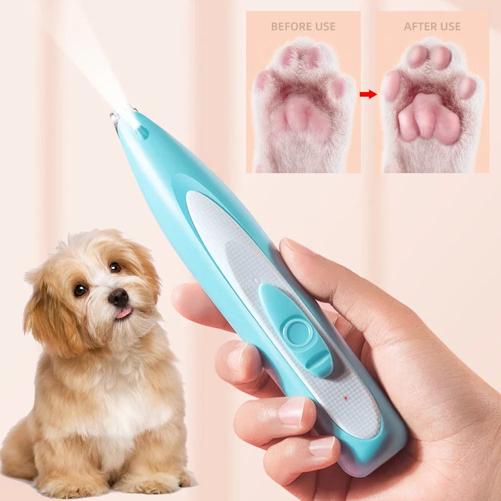 New Dog Paw Trimmer with LED Light Fully Waterproof Pet Hair Trimmer with LED Display Dog Clippers for Grooming 18mm Widen Blade HIP