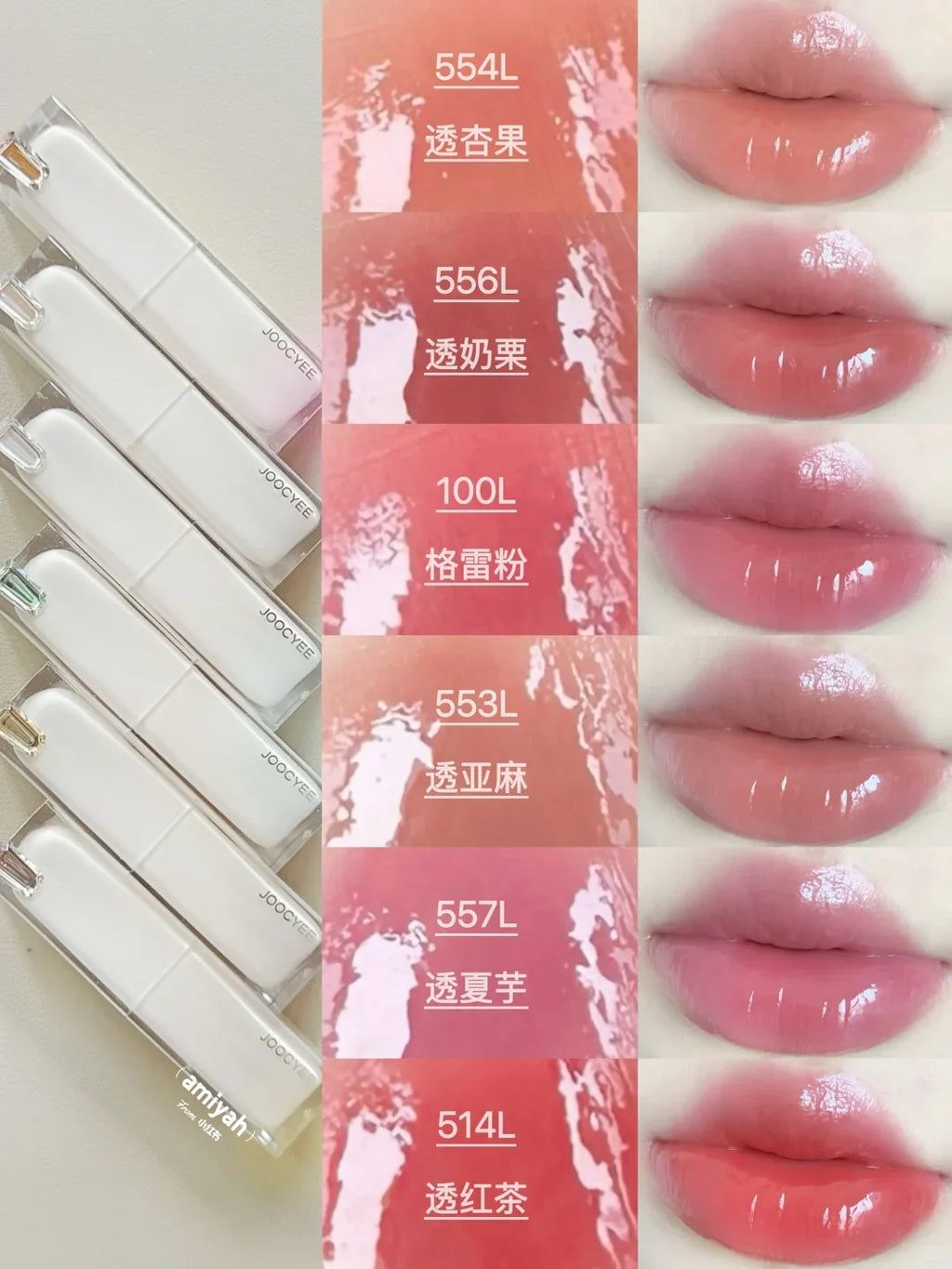 JOOCYEE Jelly Glaze Lipstick – Moisturizing Mirror Lip Gloss Lip Glaze HIP