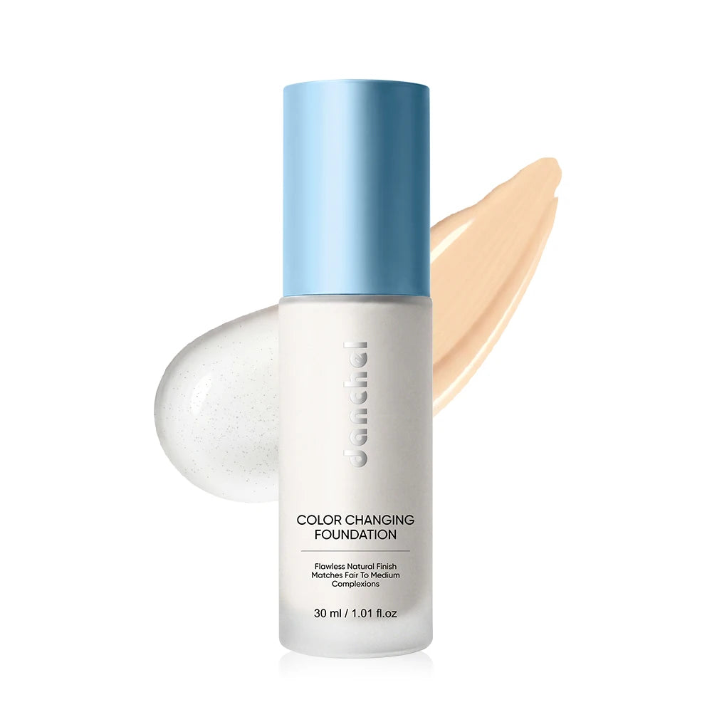 Prime Color Changing Liquid Foundation & Free Puff Full Coverage Concealer Waterproof Oil Control Long Lasting Face Nude Makeup HIP