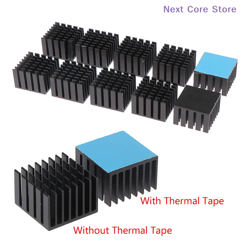 5-Pack Aluminum Heatsink 22×22×15mm with Thermal Tape | HIP Aluminum Heatsink HIP