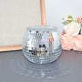 Disco Ball Flower Pot – Silver Mirror Planter Vase for Home Decorative Planter Vase HIP WHITE