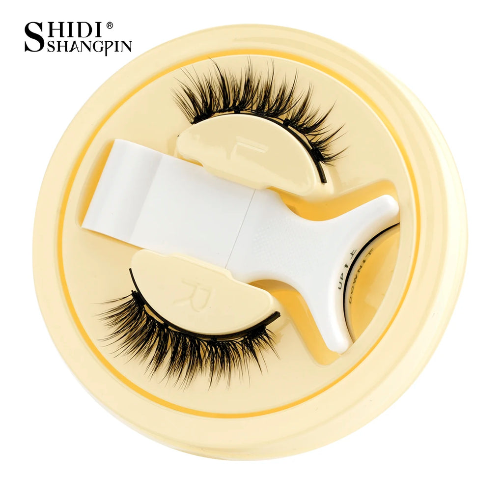 SHIDISHANGPIN 5 Styles Natural Magnetic Eyelashes Set 1 Pair Reusable No Glue Needed False Eyelashes with Magnetic Tweezers HIP