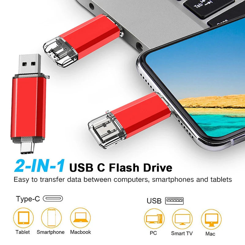2-in-1 Type-C USB Flash Drive 8GB–128GB | Phone & PC USB Flash Drive HIP