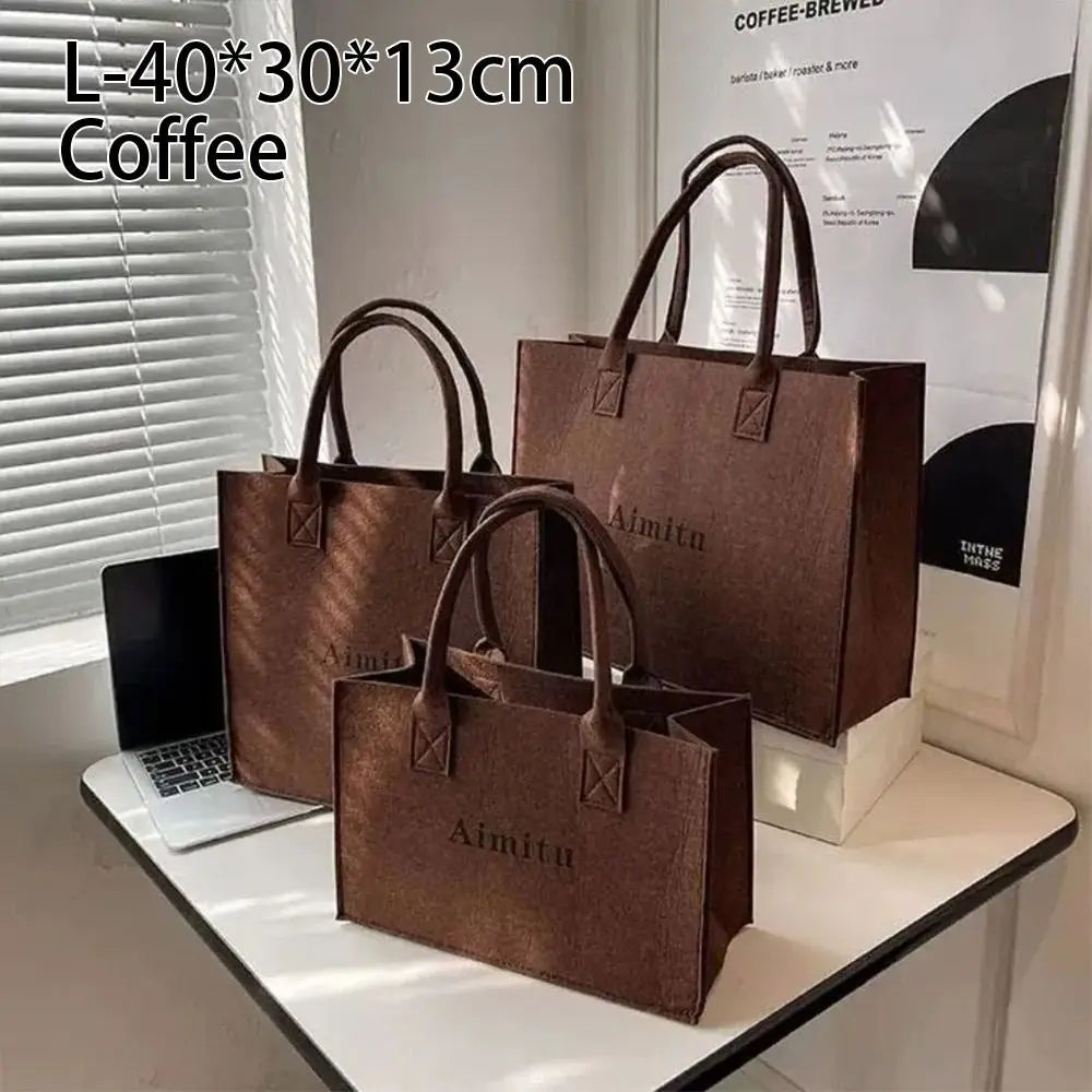 Women's Felt Crossbody Shoulder Bag – S/M/L Travel Handbag Felt Shoulder Bag HIP coffee large