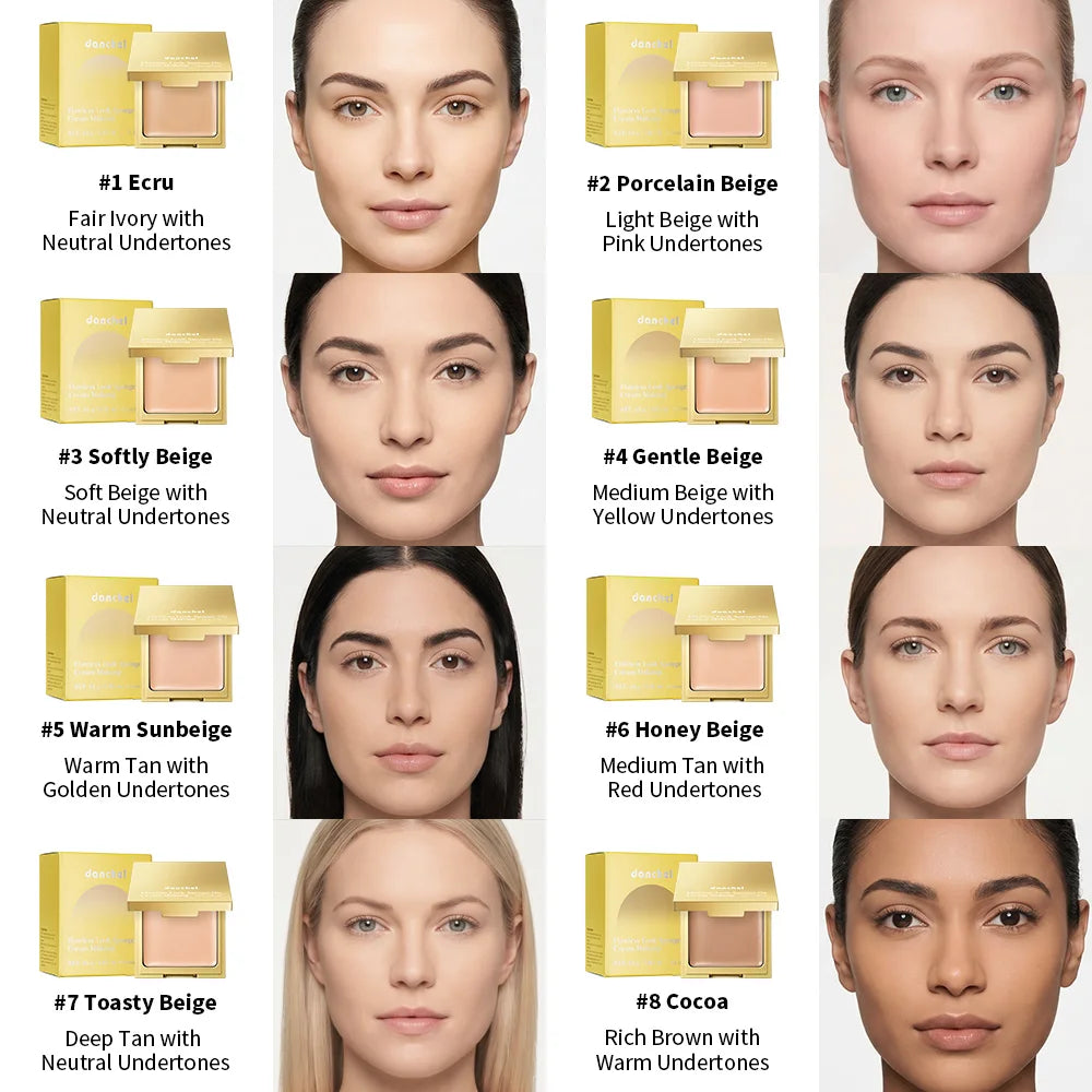 Flawless Finish Cream Foundation Sponge‑On Medium‑to‑Full Coverage Oil Control Breathable Long Lasting Concealer Makeup HIP