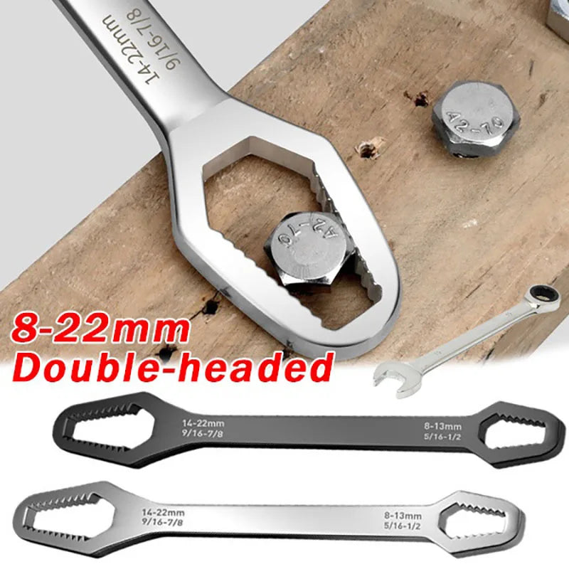 Double-Head Self-Tightening Adjustable Spanner Wrench 8–22mm Adjustable Spanner Wrench HIP