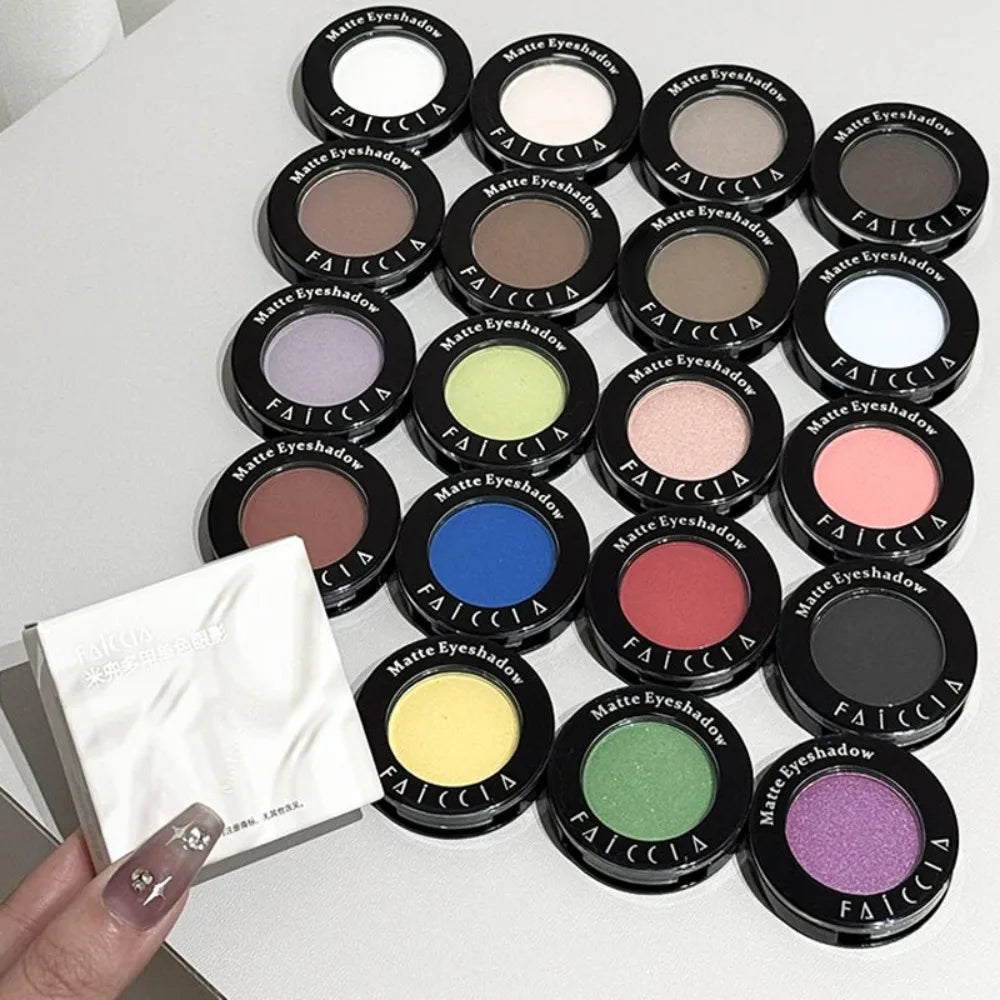 Eyeshadow Illuminator Matte White Highlighter Brighten Palette Lasting Shimmer Glitter Highly Pigmented Monochrome Eyes Makeup HIP