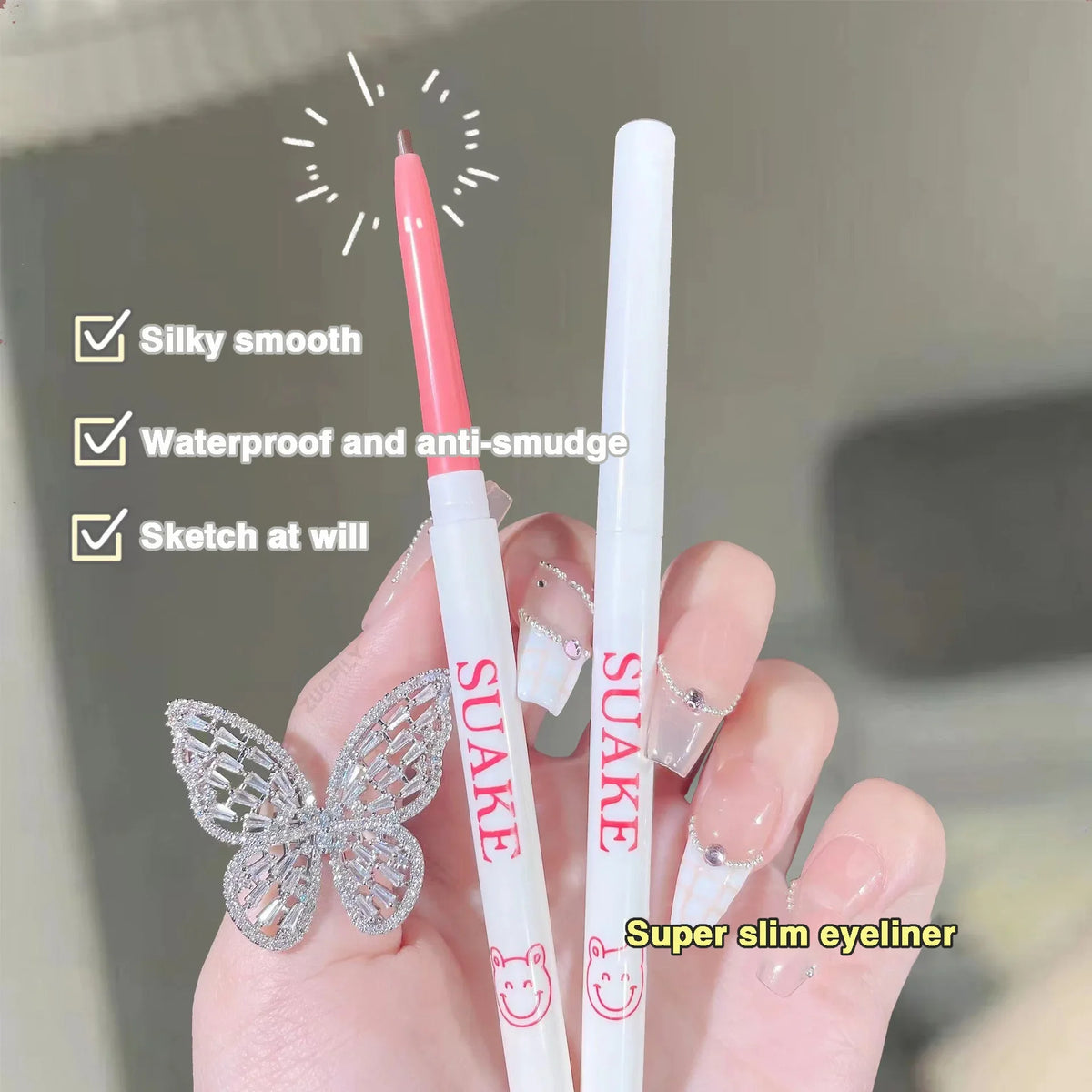 Gel Eyeliner Pencil Super Fine Easy To Wear Quick Dry Lasting Black Brown Matte Shadow Lying Silkworm Pen Eye Makeup Cosmetics HIP