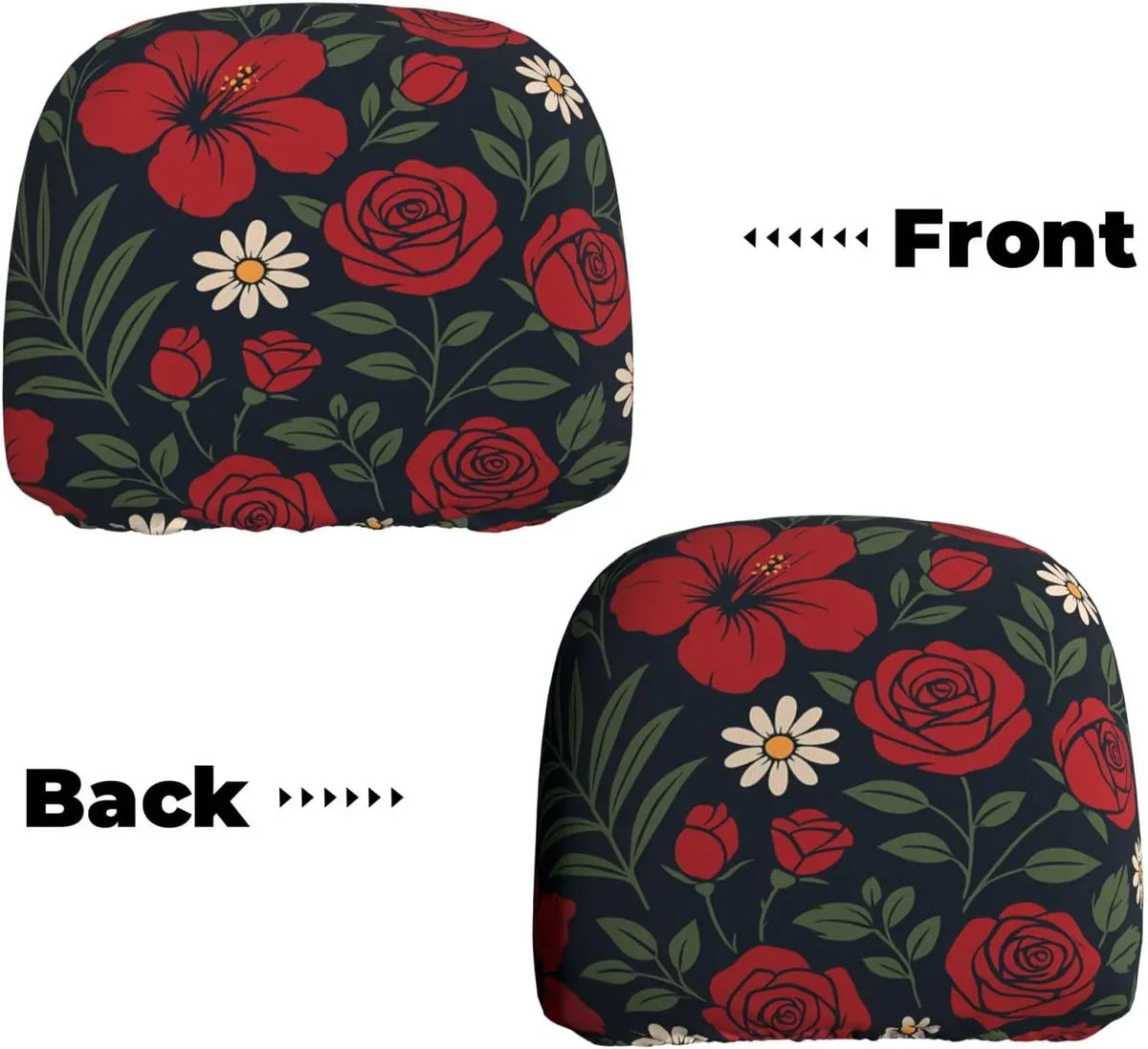 Daisy Floral Car Headrest Covers – 2 Piece Universal Fit Car Headrest Cover HIP