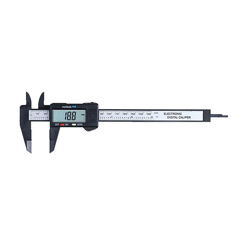 150mm 100mm Electronic Digital Caliper Carbon Fiber Dial Vernier Caliper Gauge Micrometer Measuring Tool Digital Ruler HIP 150mm Black