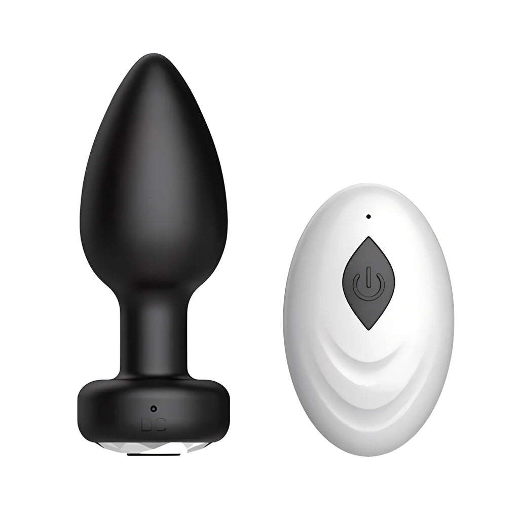Silicone Vibrating Anal Plug & Clitoral Stimulator – Remote Vibrating Anal Plug HIP Black