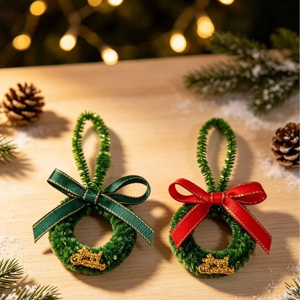 With Bell Merry Christmas Wreath Pendant Car Door Hanging Decoration Xmas Party Christmas Tree Decor Accessories HIP
